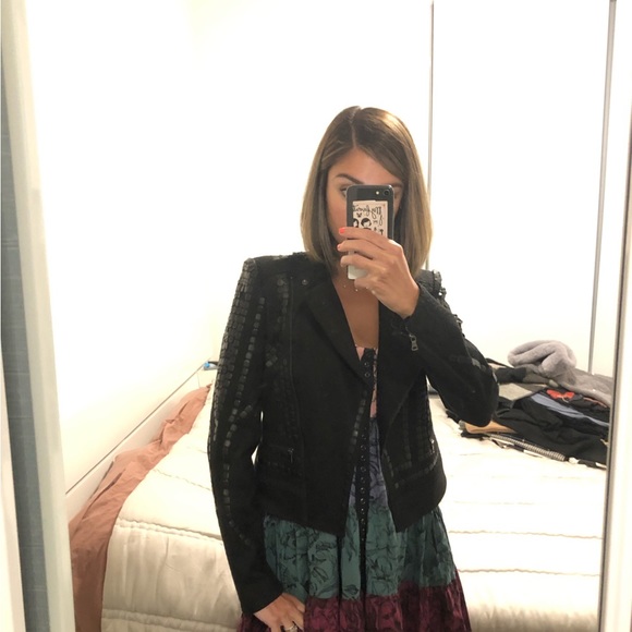 XXS Bcbg black studded structured blazer - Picture 2 of 2